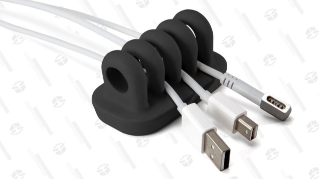 Cordies combine a non-slip rubber with a weighted base to keep your cords untangled and in place. No more fishing them out from behind your nightstand.
